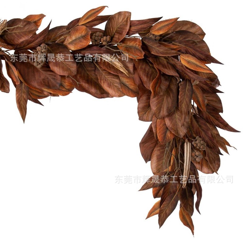 跨境72" Brown Magnolia Leaf Garland72 英寸棕色木兰叶花环|undefined