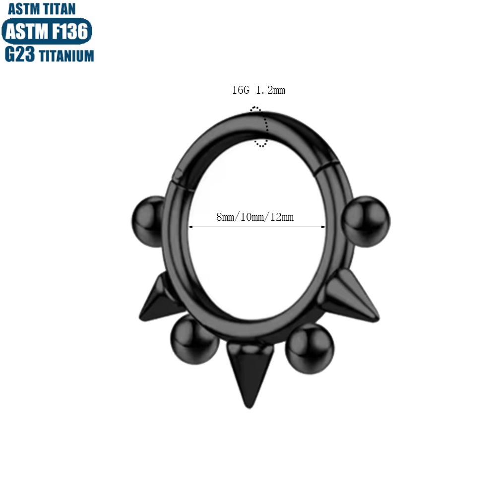 Silver pointed spike labret stud material detail