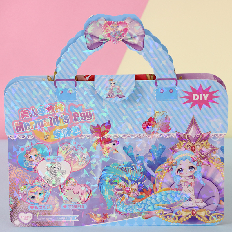 Pegatinas de dibujos animados para niños Conjunto de chicas lindas Pintura Vestir para colorear Belleza Hecho a mano Paquete de regalo de libro tranquilo de bricolaje