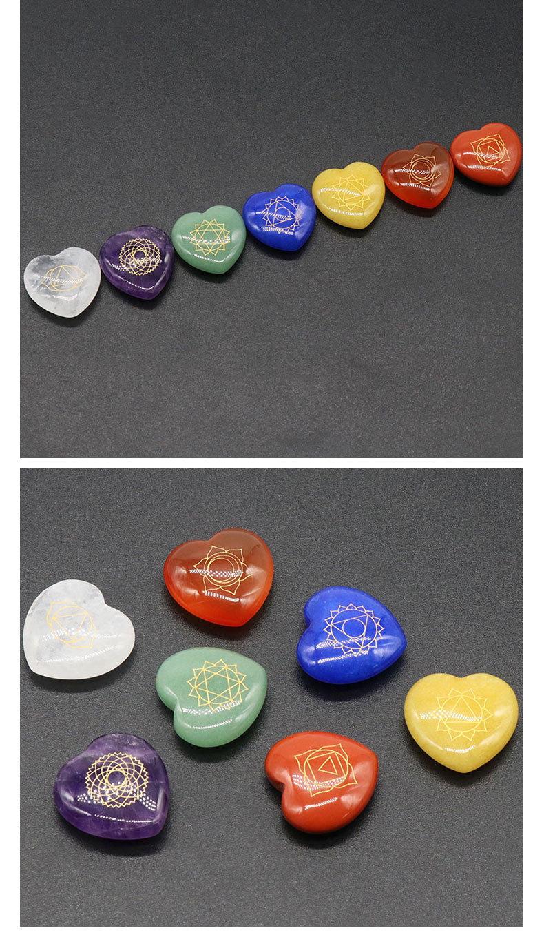 7 Piece Chakra Crystal Sphere Ball Set - Reiki Healing Natural Gemstones With Bag