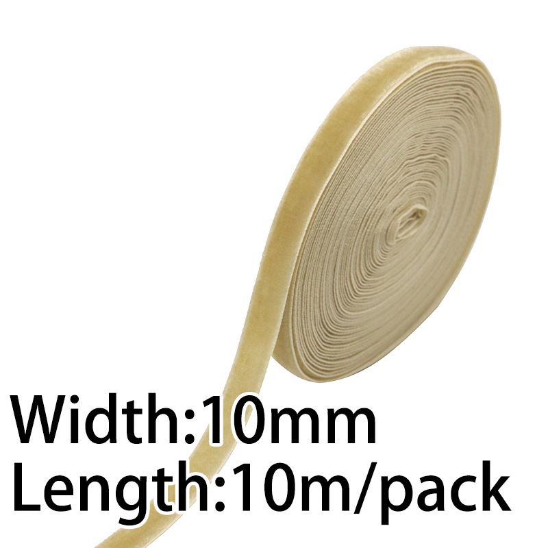 1cm cinta de flocado cinta de terciopelo unilateral tela de decoración de vacaciones arco hecha a mano costura al por mayor 10m paquete