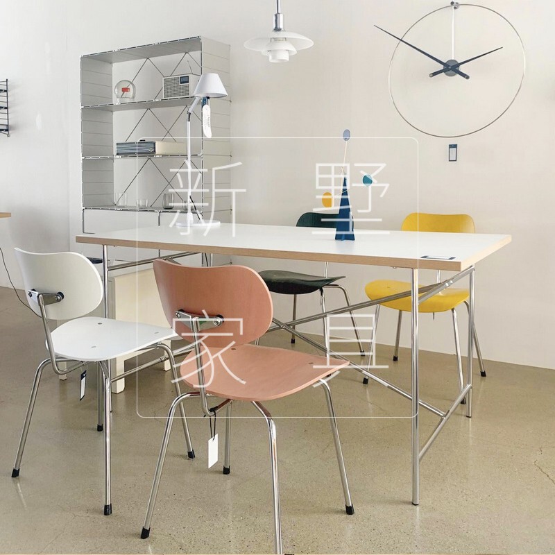 Ins Modern Stainless Steel Desk Personality Creative High-end Desk Minimalist Design Negotiation Table Casual Dining Table Ins Modern Stainless Steel Desk Personality Creative High-end Desk Minimalist Design Negotiation Table Casual Dining Table