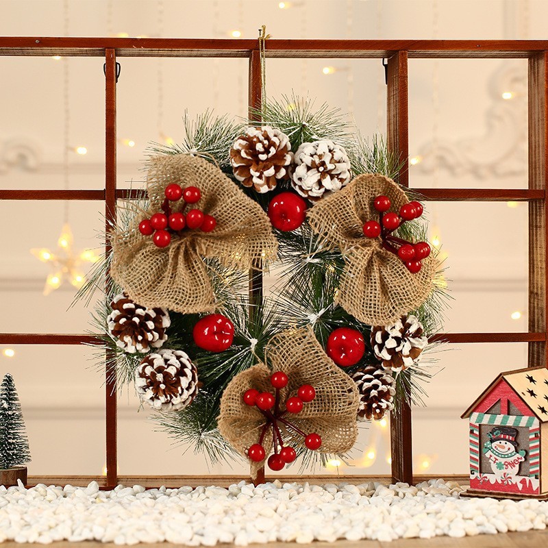 国境を越えた新しいクリスマス装飾花輪クリスマスガーランドホテルショッピングモール装飾ドア吊り松葉装飾品|undefined