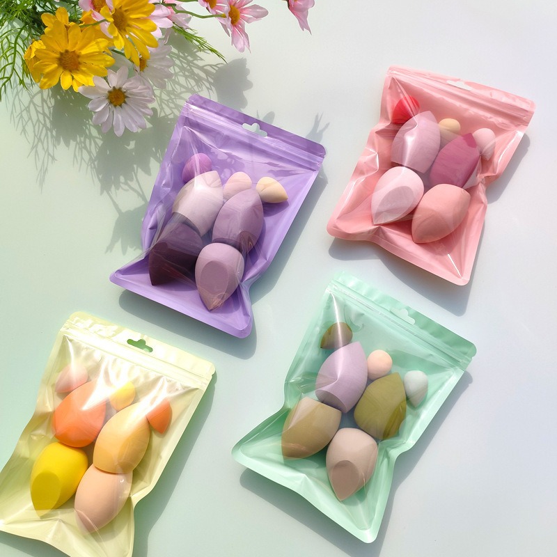 Explosiones transfronterizas 11 piezas 7 piezas de huevos de belleza flocado polvo combinado bolsas de color no comer polvo, huevos de belleza húmedos y secos image 3