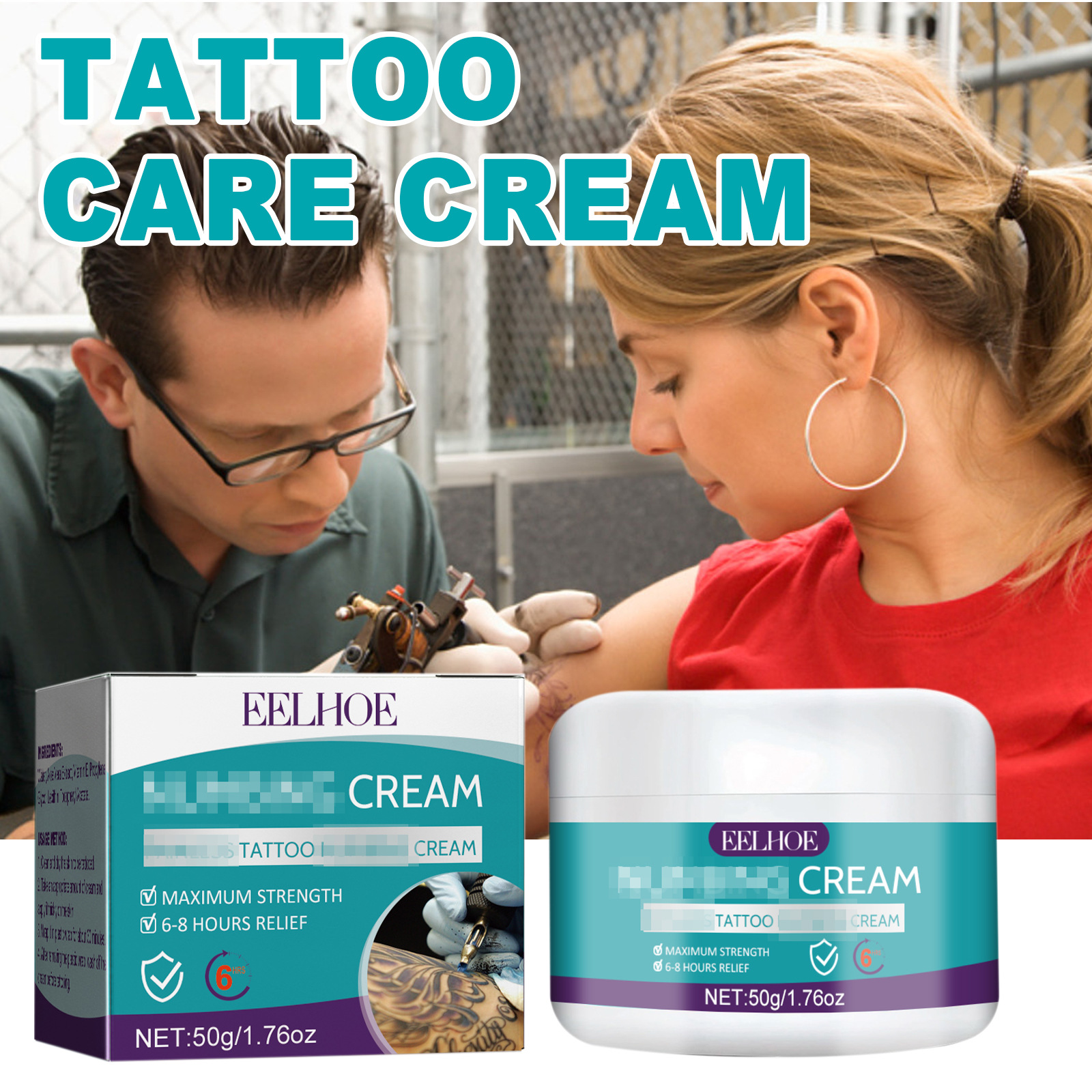 EELHOE Care Cream Gently Cleans Moisturizes Skin, Fades Tattoos, Embroideries, and Prints Tattoos_voghion.com