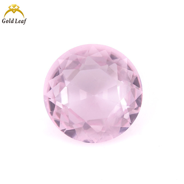 Round-Cut Pink Glass with a Girly Light Pink Tone, Specifically for Inlaying into Rings/Earrings/Pendants