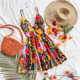 2025 European and American Cross-border SHEIN Summer New Loose Casual Women's Sling Digital Printing dress Dazy