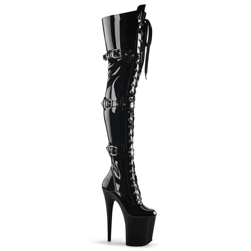 26cm zapatos de baile de club de estilo nuevo europeo y americano pole dance súper tacones altos modelo club nocturno botas altas de tacón de aguja