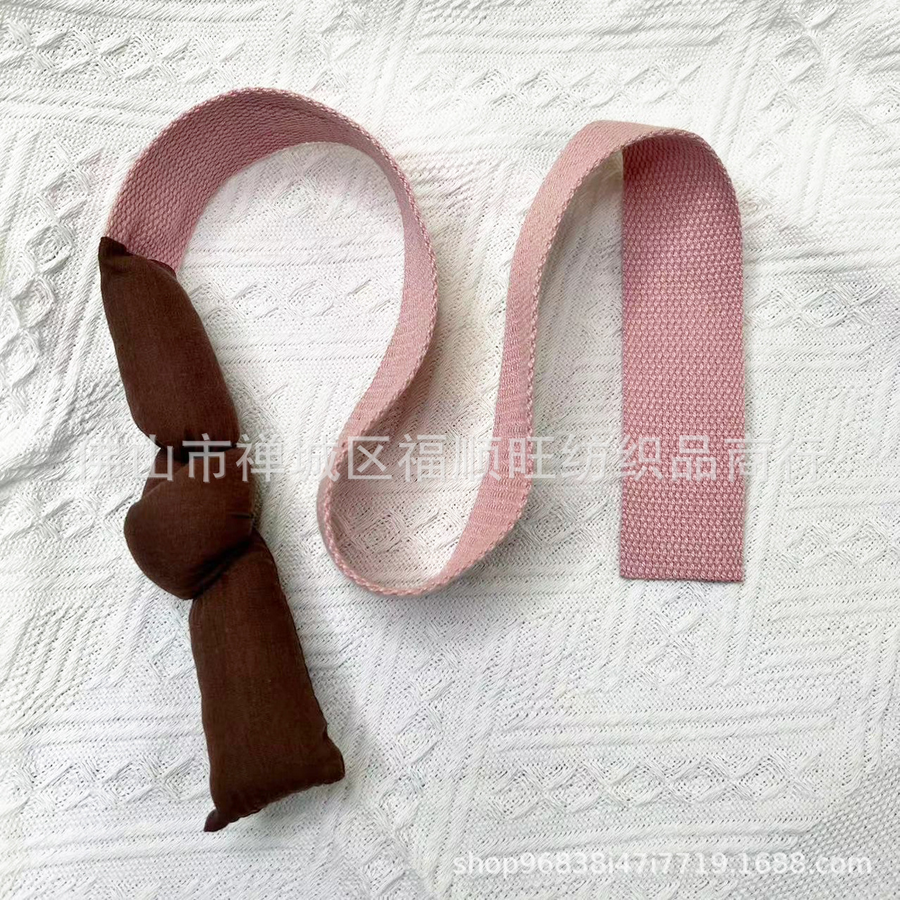 다크 브라운 헤드 핑크 ribbon-4cm
