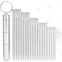 Aguja DE COSER DE ACERO INOXIDABLE ojo grande aguja de coser a mano aguja de bordado aguja puntiaguda aguja transparente botella de aguja traje de herramientas