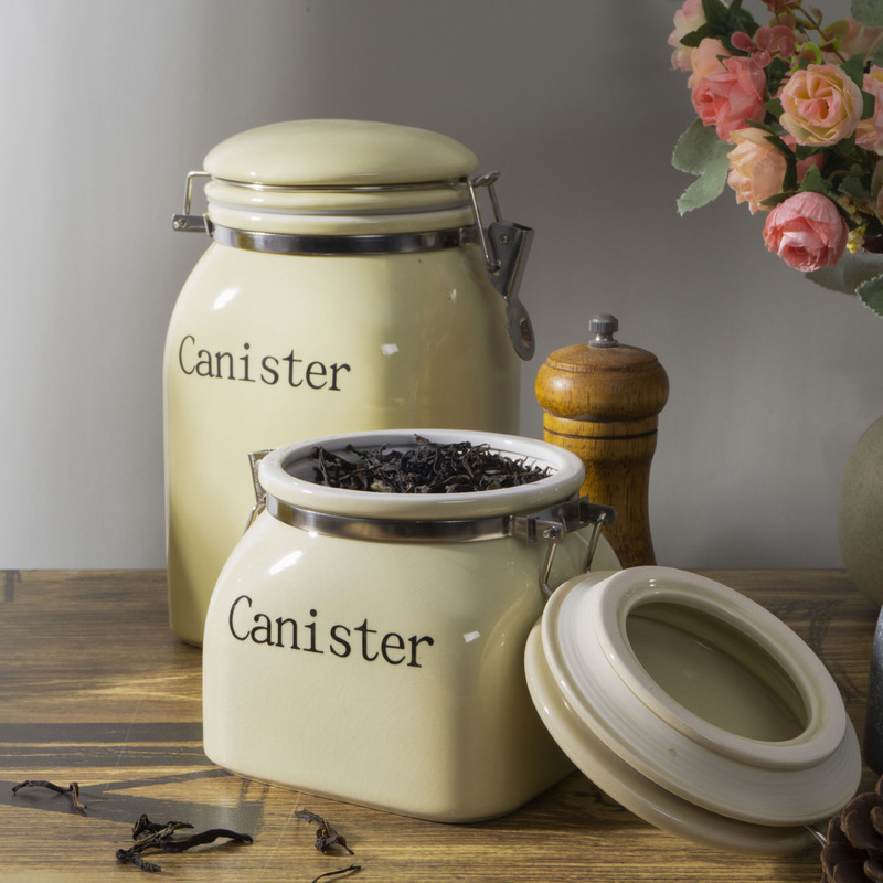 Practical Ceramic Storage Jars for Snacks, Coffee, Tea, and Grains; Sealed Cans for Home Use with High Aesthetic Value and Large Capacity Practical Ceramic Storage Jars for Snacks, Coffee, Tea, and Grains; Sealed Cans for Home Use with High Aesthetic Value and Large Capacity
