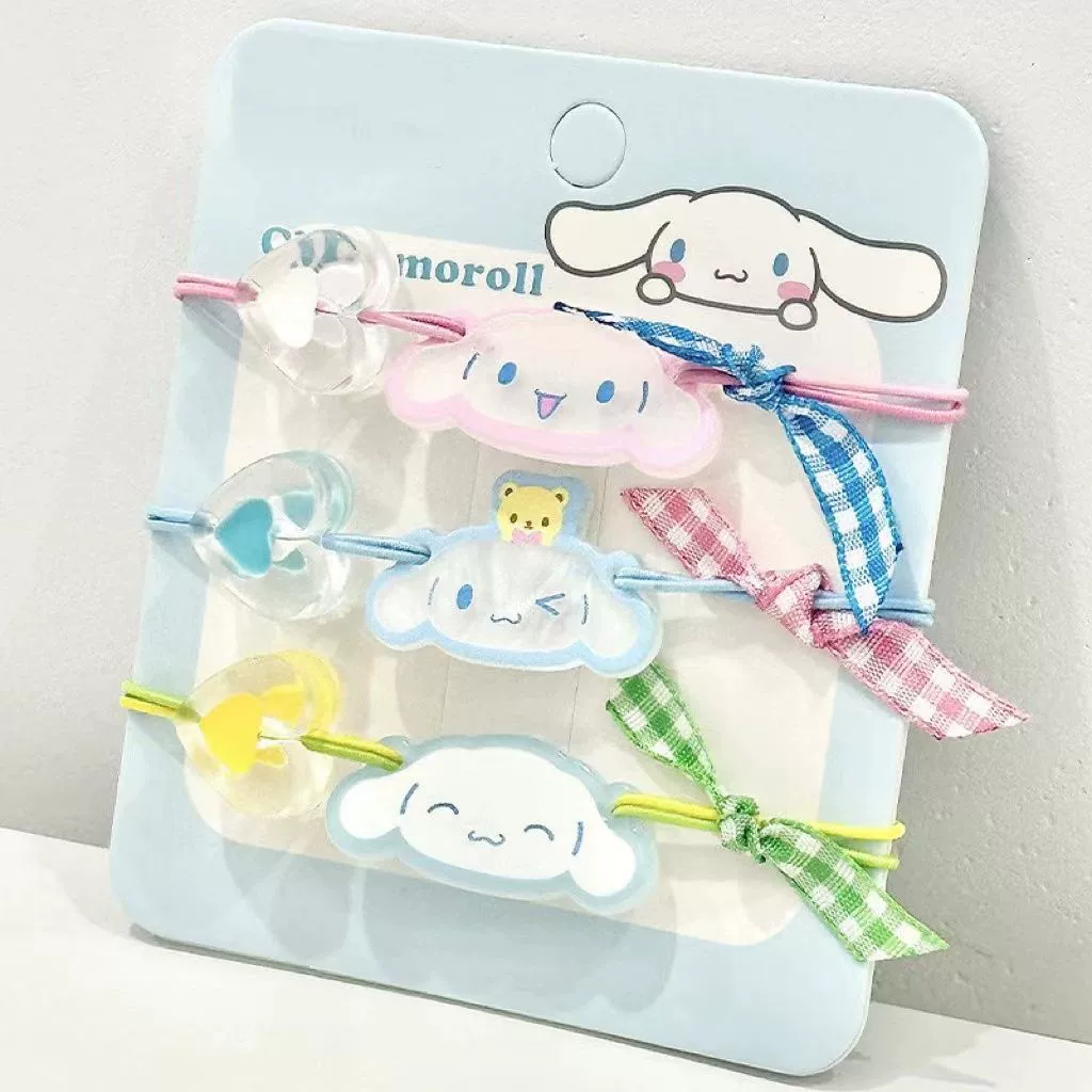 Sanrio любовь волосы кружок три установки Kuro Mi Jade Gou Dog милый резиновый ремень для волос украшение веревка женская шариковая головка