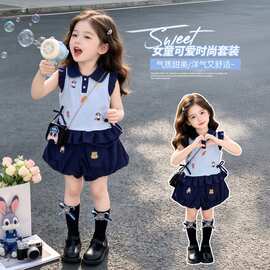 女童夏季朱迪polo套装2026新款女宝宝时髦兔子警官两件套夏装