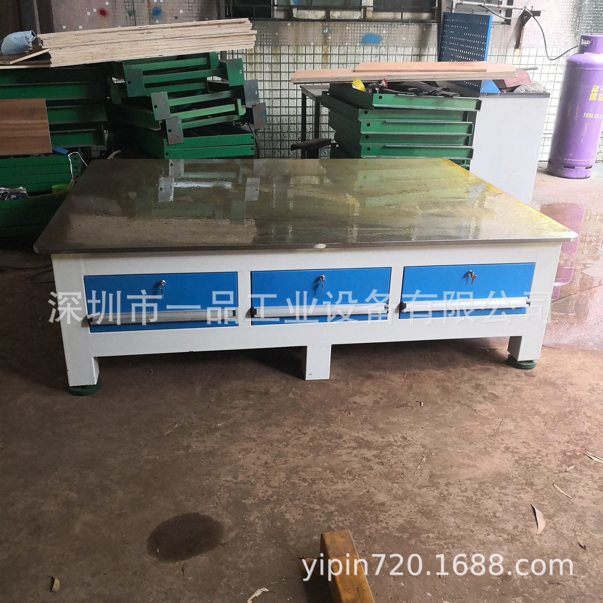 车间模具维修桌18cm钢板工作台钳工操作台重型水磨平台虎钳装配台