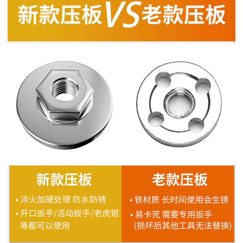 100 angle grinder pressure plate, universal modified head cutting machine accessories collection, universal nut screw grinder gland