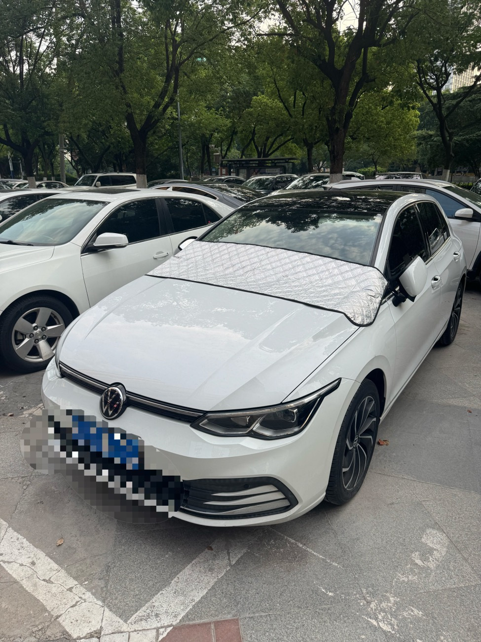 Car rain and snow cover, sun protection car cover, half-cover, foldable, thickened, snow shield, hail protection, universal for all seasons
