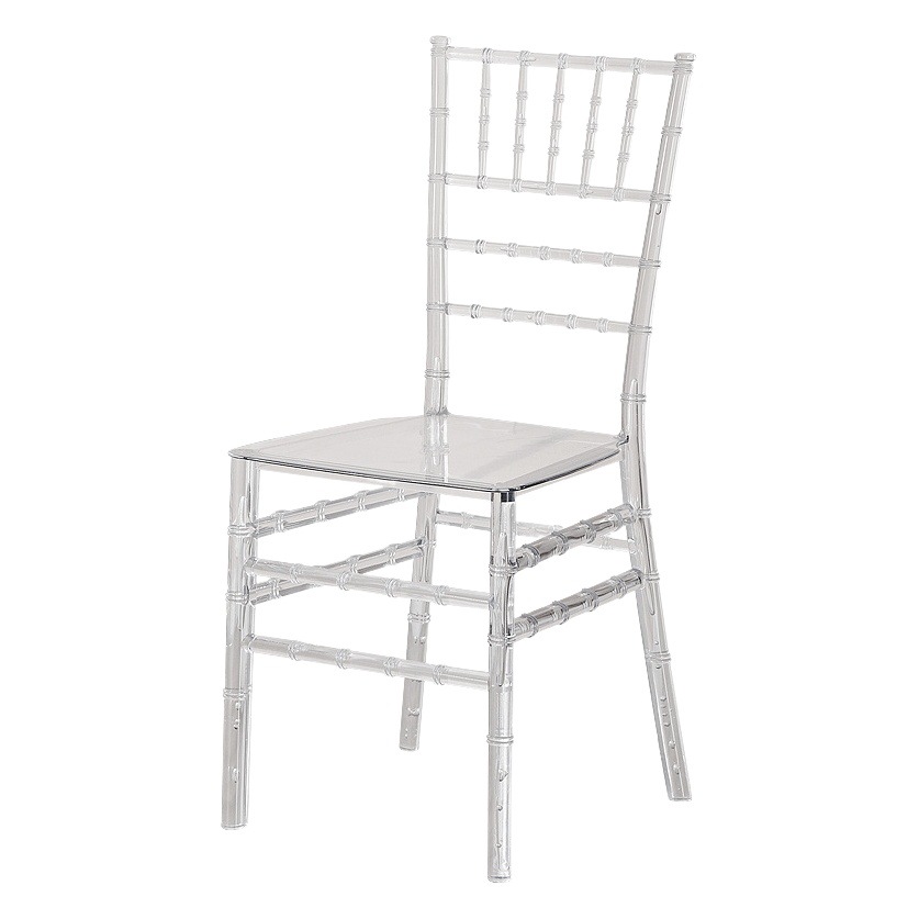 Sillas transparentes para uso doméstico, sillas de ocio para PC de hotel con respaldo, sillas de cristal para exterior al por mayor, sillas de comedor Napoleón, sillas de bambú, lujo ligero.