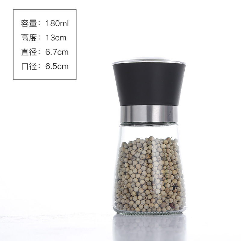工場黒胡椒手動304ステンレス研磨器調味瓶台所用品ガラスステンレス研磨器|undefined