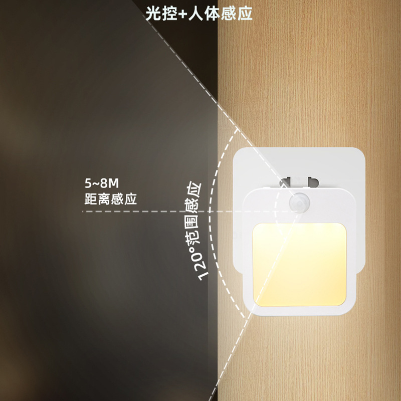 Pasillo dormitorio noche luz al por mayor de emergencia inalámbrica de ahorro de energía plug-in de infrarrojos inteligente del cuerpo humano luz de la noche de luz