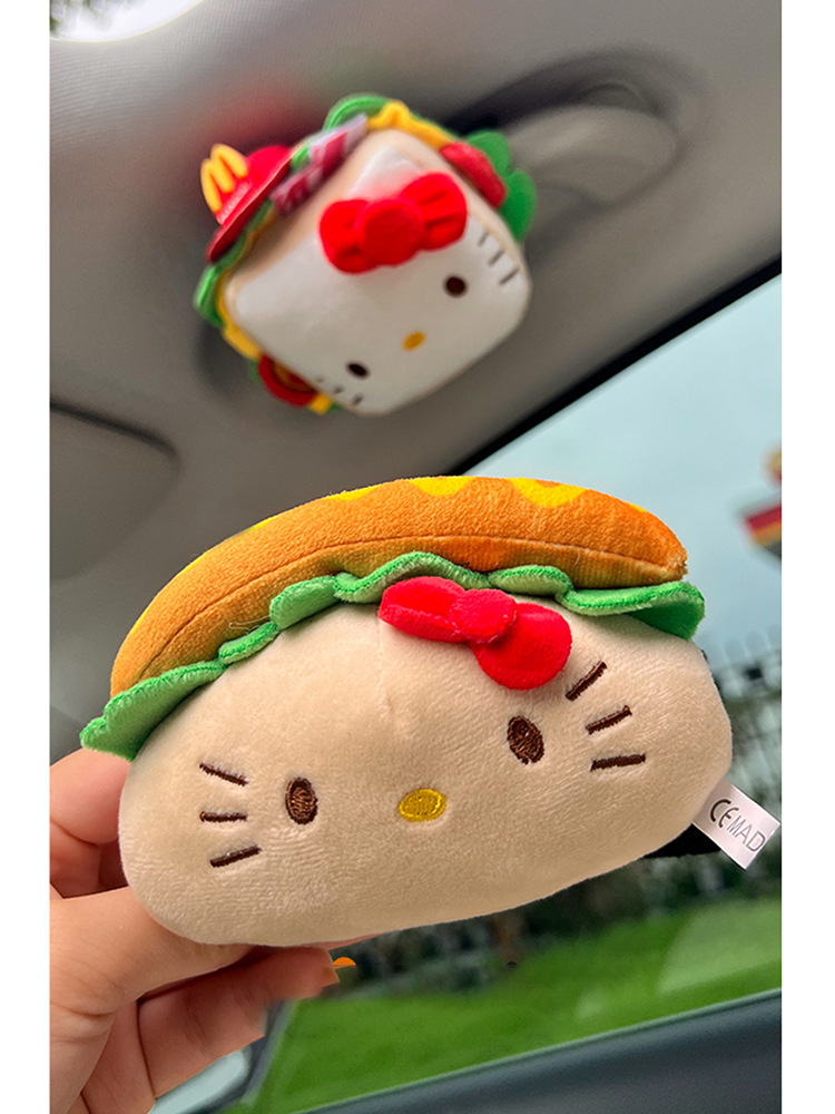 New Cute Hot Dog Kitty Car Door Handle Cover Car Handle Protection Roof Armrest Cover Car Decoration