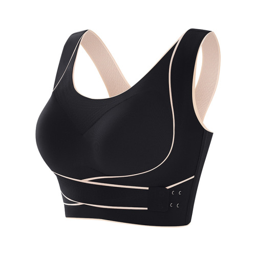 Adjustable latex underwear front cross side buckle yoga sports vest no rim bra corrective back beauty underwear for women