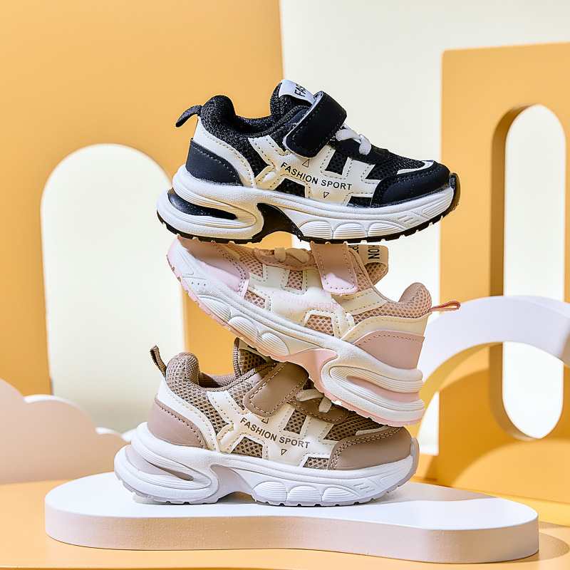 Zapatos deportivos para niños, niños, niñas, zapatos antideslizantes, zapatos de correr transfronterizos de malla transpirable