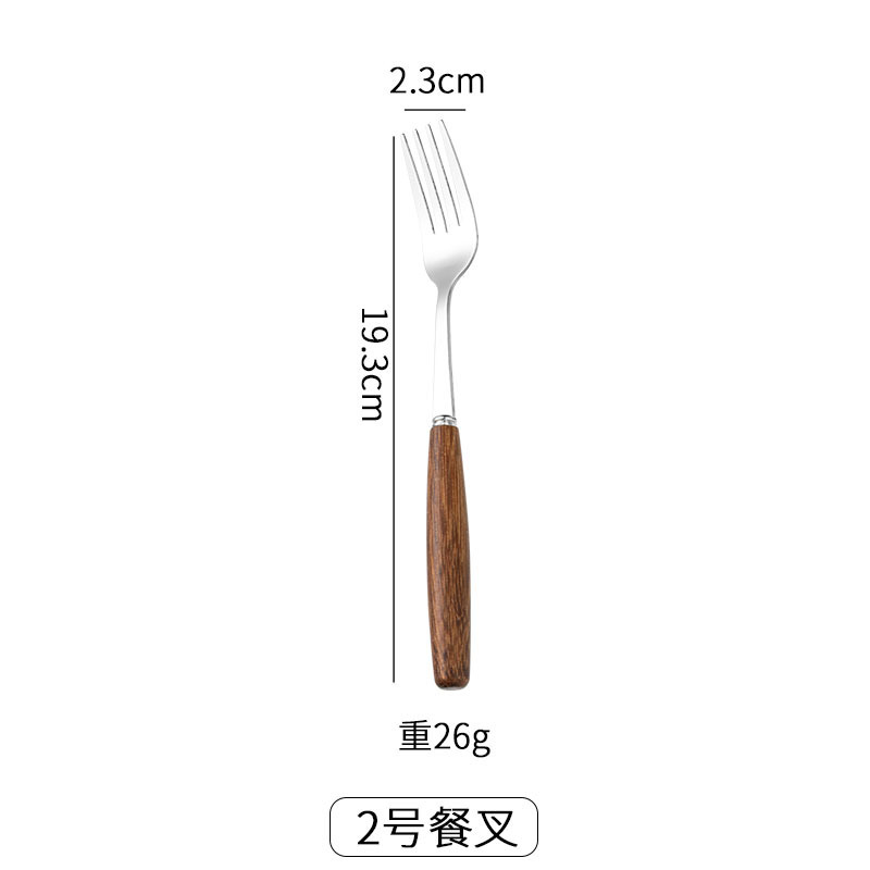 チキンウィングウッドのかわいいステンレス製スプーン、家庭用木製ハンドル付き食器、フルーツフォーク、ステーキナイフ、フォーク、スプーン、箸|undefined