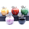 Apple, Christmas protective amulet, organic crystal jade, jewelry, Birthday gift