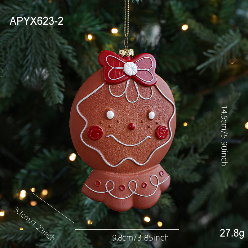 Nuevo pan de jengibre de plástico colgante hombre colgante colgante árbol de Navidad decoración colgante artículos de decoración atmósfera artículos de diseño en stock