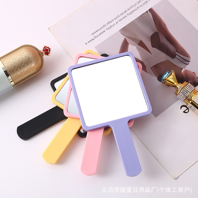 手持小方镜手柄方形化妆镜DIY小镜子手持高清便携小镜子批发|undefined