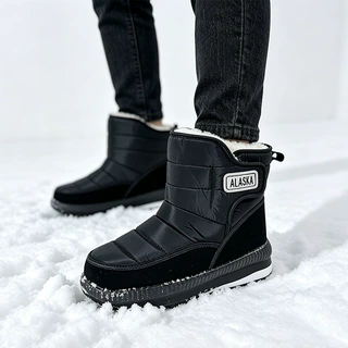 支持定制东北雪地靴防滑软底魔术贴防雪保暖雪地棉户外爸爸鞋外贸