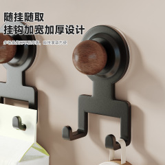 胡桃木吸盘书包挂钩学生课桌专用桌边挂包神器办公桌面边缘挂钩