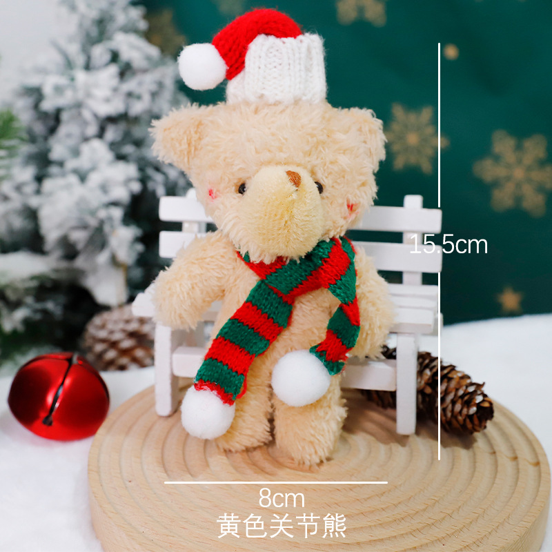 Navidad bib de peluche osos muñecos DIY hechos a mano materiales de embalaje ramo de flores de decoración de manzana de Nochebuena flores