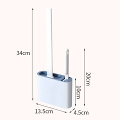 トイレブラシセット、家庭用ノーデッドコーナーシリコンパンチフリー掃除用品、多機能トイレブラシ壁掛けタイプ