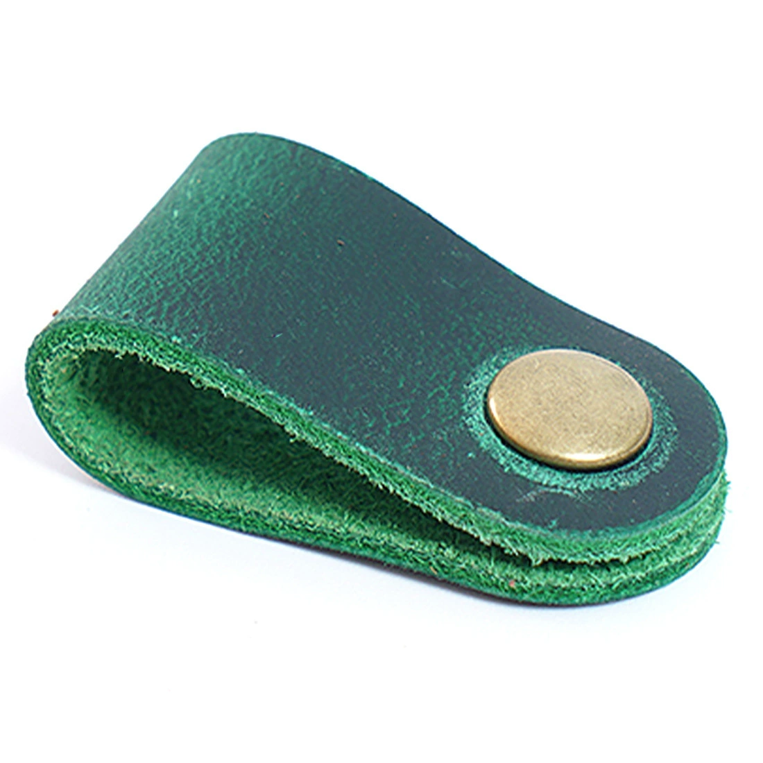 Cowhide Leather Key Holder, Top-Layer Genuine Leather, Compact 20×40 mm Key Fob