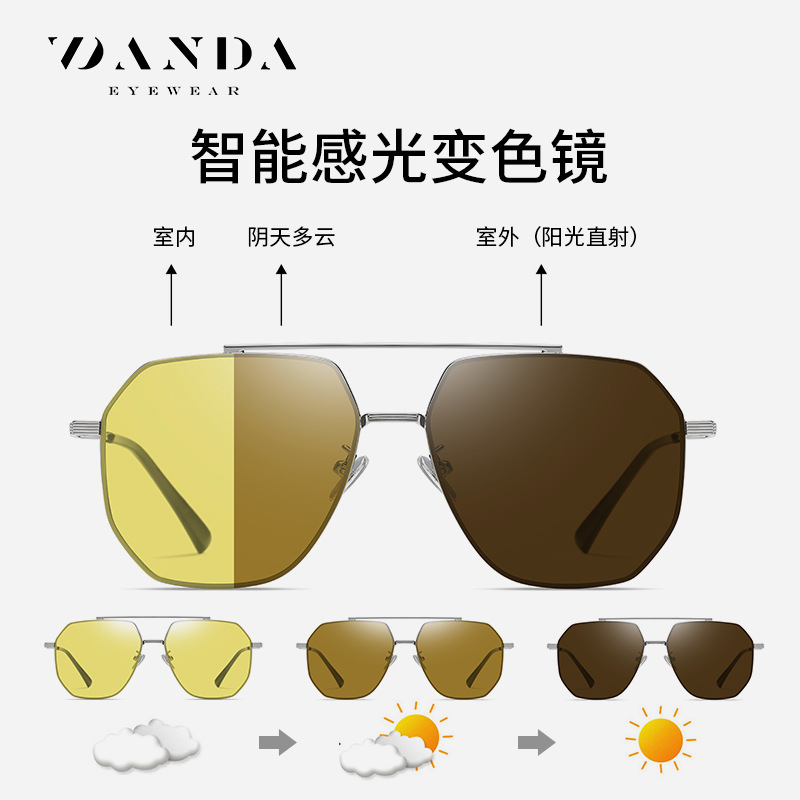 JS8536 TikTok Live Fashion sunglasses Loyishi mismo nylon polarizado que cambia de color gafas de sol conducción