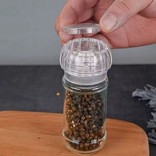 Ready Supply Manual Grinder Transparent Glass Grinder Kitchen Seasoning Bottle Black Pepper Grinder Sprinkler Bottle