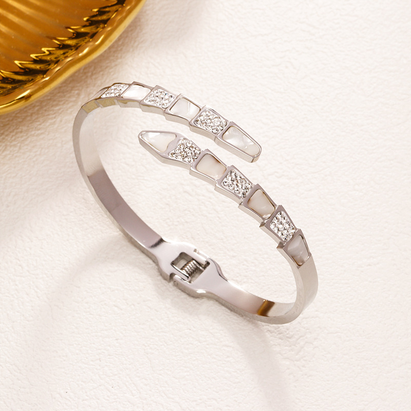 51 뱀 쉘 팔찌 스틸 컬러