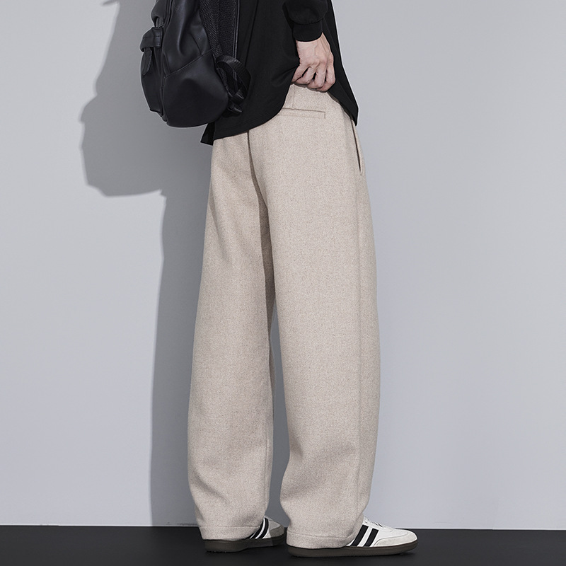 2025 nuevo otoño japonés retro lana de oveja pantalones casuales para hombres sueltos estilo americano image 5