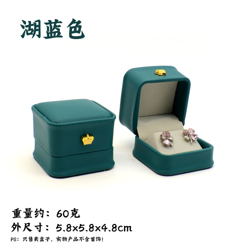 Cepillado pu cuero redondeado cintura joyería caja de joyería caja anillo caja pulsera collar caja de regalo