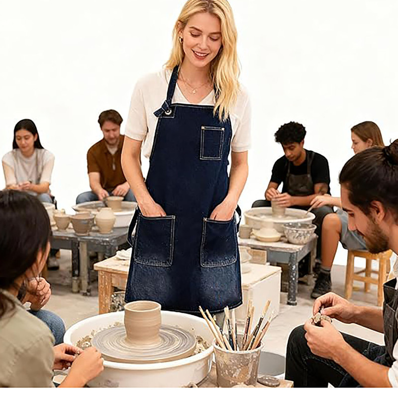 Amazon Fashion Unisex Denim Kitchen Apron Cross-Border Korean Style Baking Cooking Barista Work Apron Amazon Fashion Unisex Denim Kitchen Apron Cross-Border Korean Style Baking Cooking Barista Work Apron