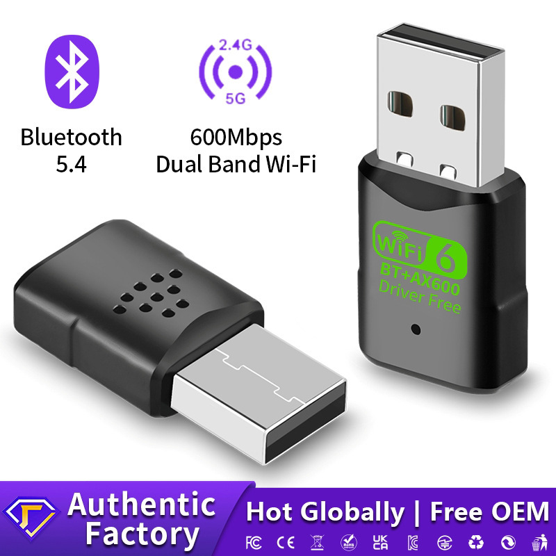 Wi-Fi6 Wireless Network Card Driver-Free USB Bluetooth Adapter 5.4 Two-In-One 5g Dual-Band Signal Reception and Transmission Wi-Fi6 Wireless Network Card Driver-Free USB Bluetooth Adapter 5.4 Two-In-One 5g Dual-Band Signal Reception and Transmission