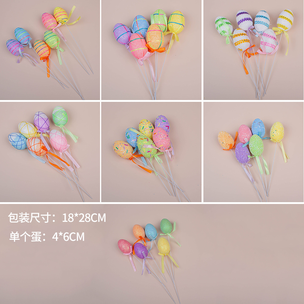 Huevos de Pascua personalizados DIY decorativos arreglos de flores hechos a mano creativos espuma huevos adornos de regalo