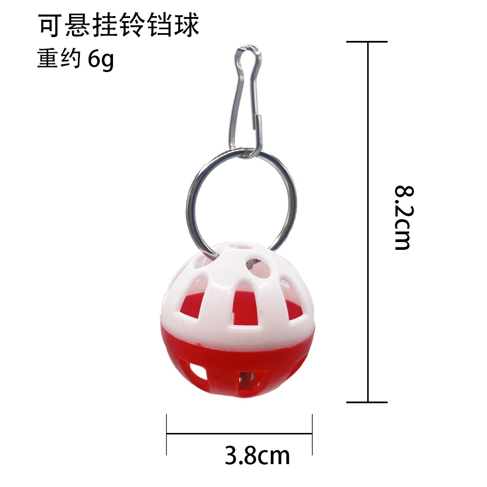 Juguete para pájaros, campana de plástico, bola, loro colgante, hámster, mascota, alivio del aburrimiento, juguetes de boca afilada, accesorios para jaulas para pájaros