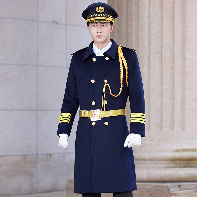 Hotel Image Post Concierge Suit Woolen Coat Property Security Work Clothes Autumn and Winter Thickened Warm Sales Department Uniform
