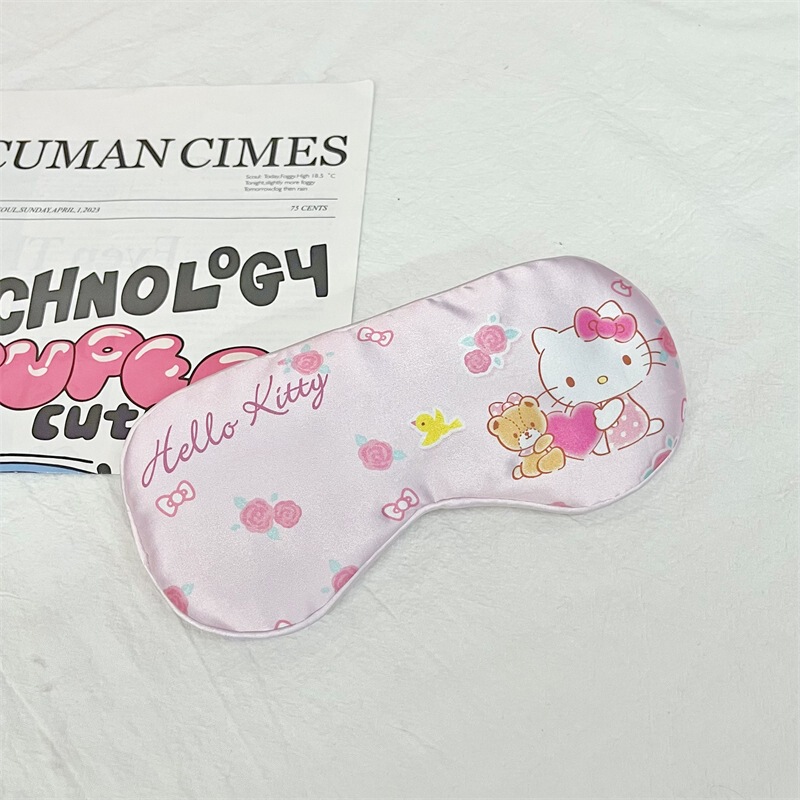 子供や学生が昼寝して眠るためのシルクアイマスク、目の疲れを和らげるための特別な、かわいい女の子の遮光目の保護クロミ|undefined