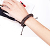 Woven fashionable leather bracelet for beloved, punk style, wholesale