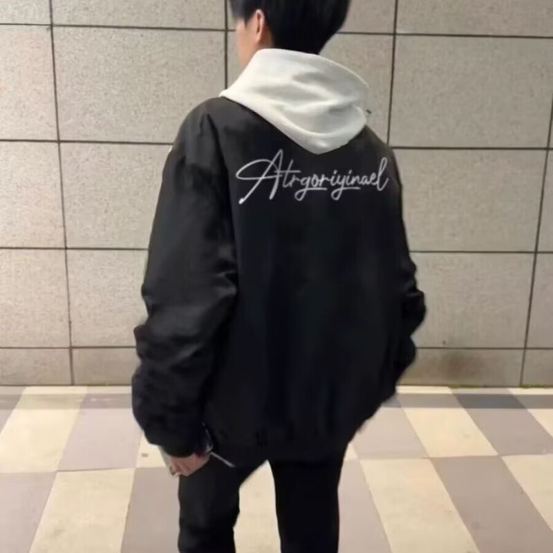 Men's Cross-Border Pilot Jacket Spring and Autumn New Trendy Korean Style Couple American Versatile Letter Print Jacket Men's Cross-Border Pilot Jacket Spring and Autumn New Trendy Korean Style Couple American Versatile Letter Print Jacket