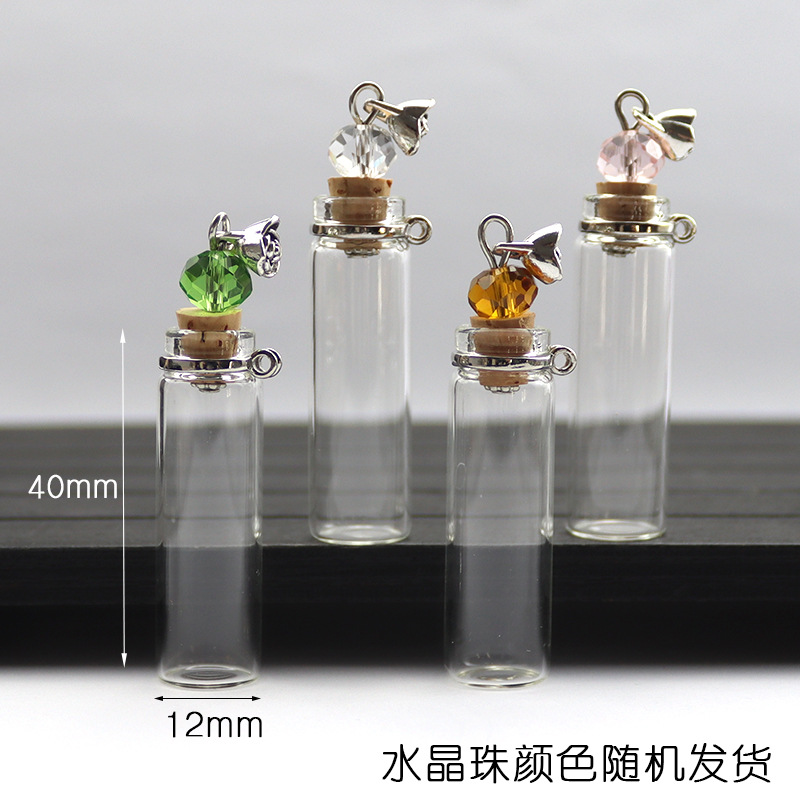 Transfronterizos para mini tapón desear botella colgante botella de vidrio colgante de doble colgante perfumes botella de piedra triturada