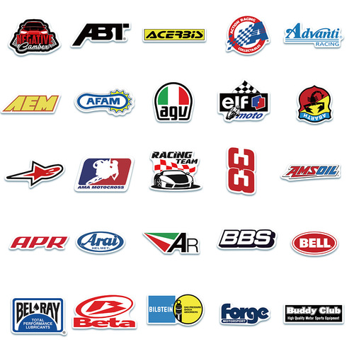50 modified racing JDM logo graffiti stickers skateboard laptop motorcycle motorcycle helmet stickers